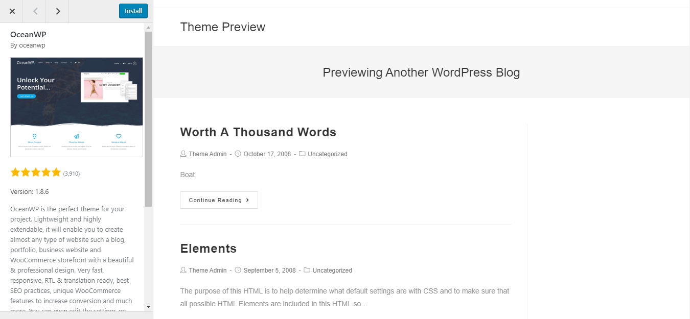 activate wordpress theme